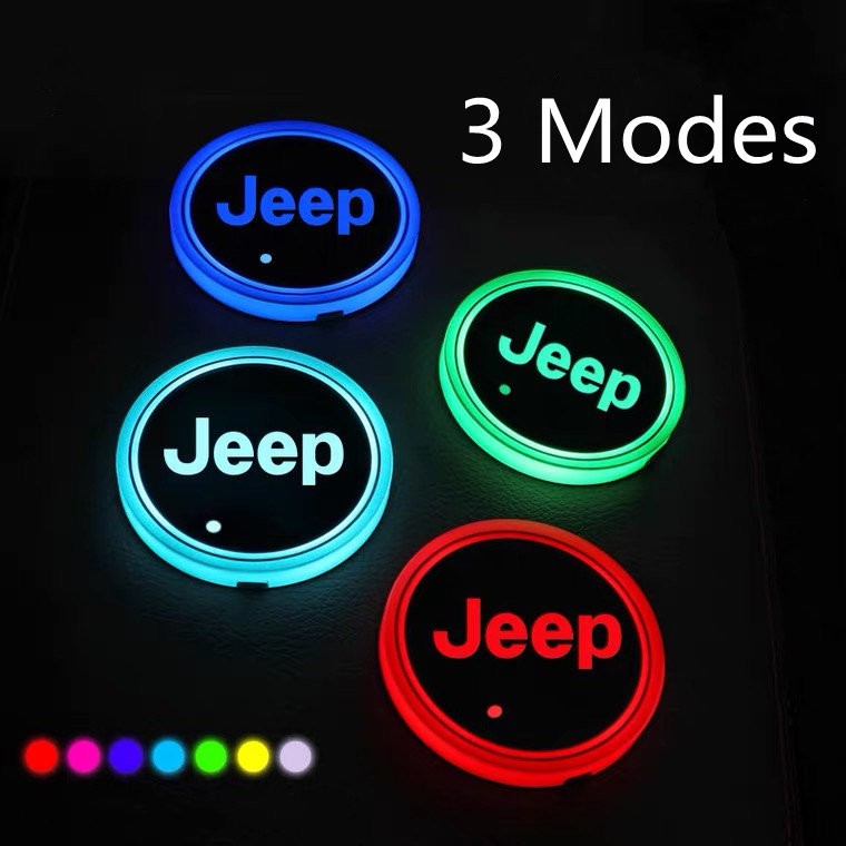 Jeep cup holder lights up wrangler coasters » addcarlights